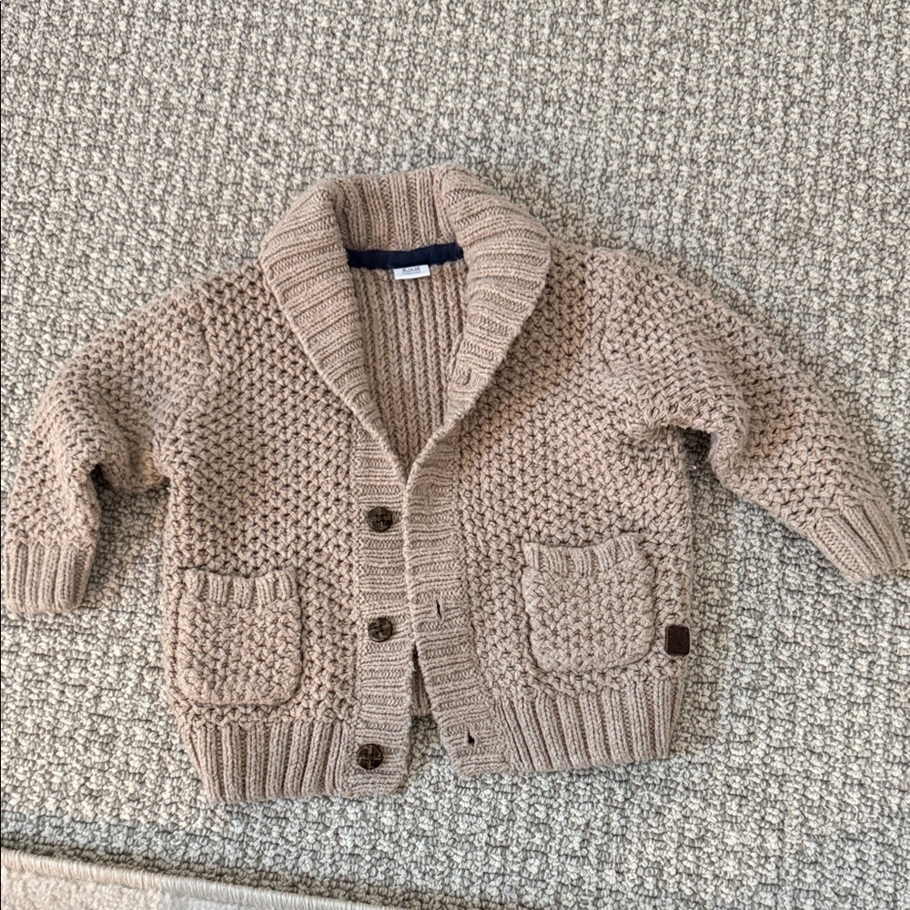 Janie and Jack Tan Knit Cardigan